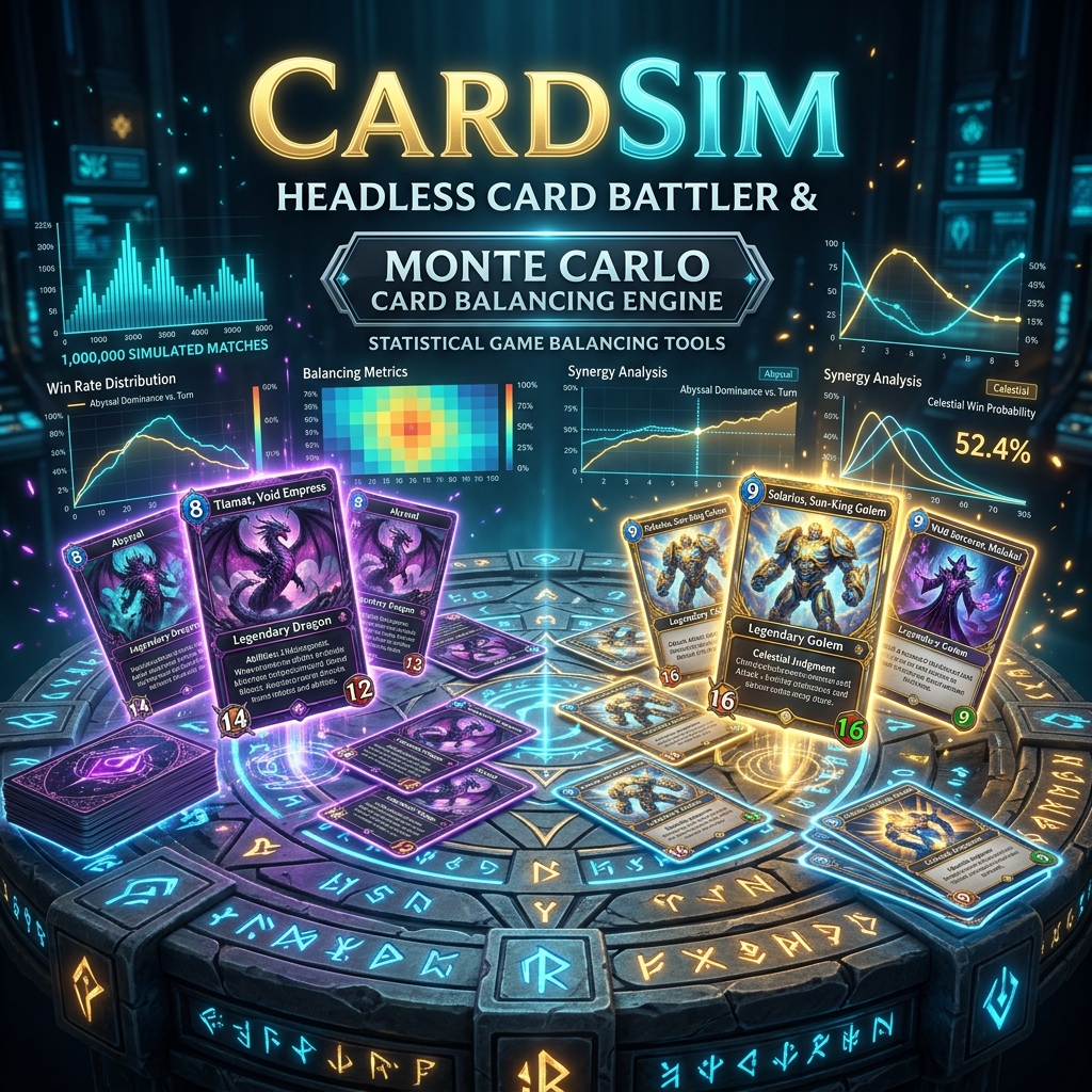CardSim: Headless Combat & Monte Carlo Balancing Engine