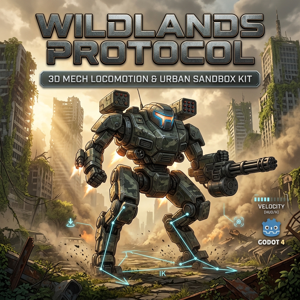 Wildlands Protocol: Godot 4 3D Mech Locomotion & Urban Sandbox Kit