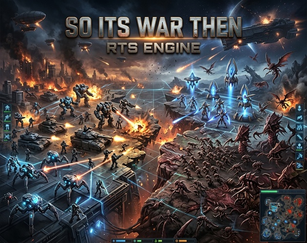 So It's War Then: 4-Faction RTS Core Simulation Engine