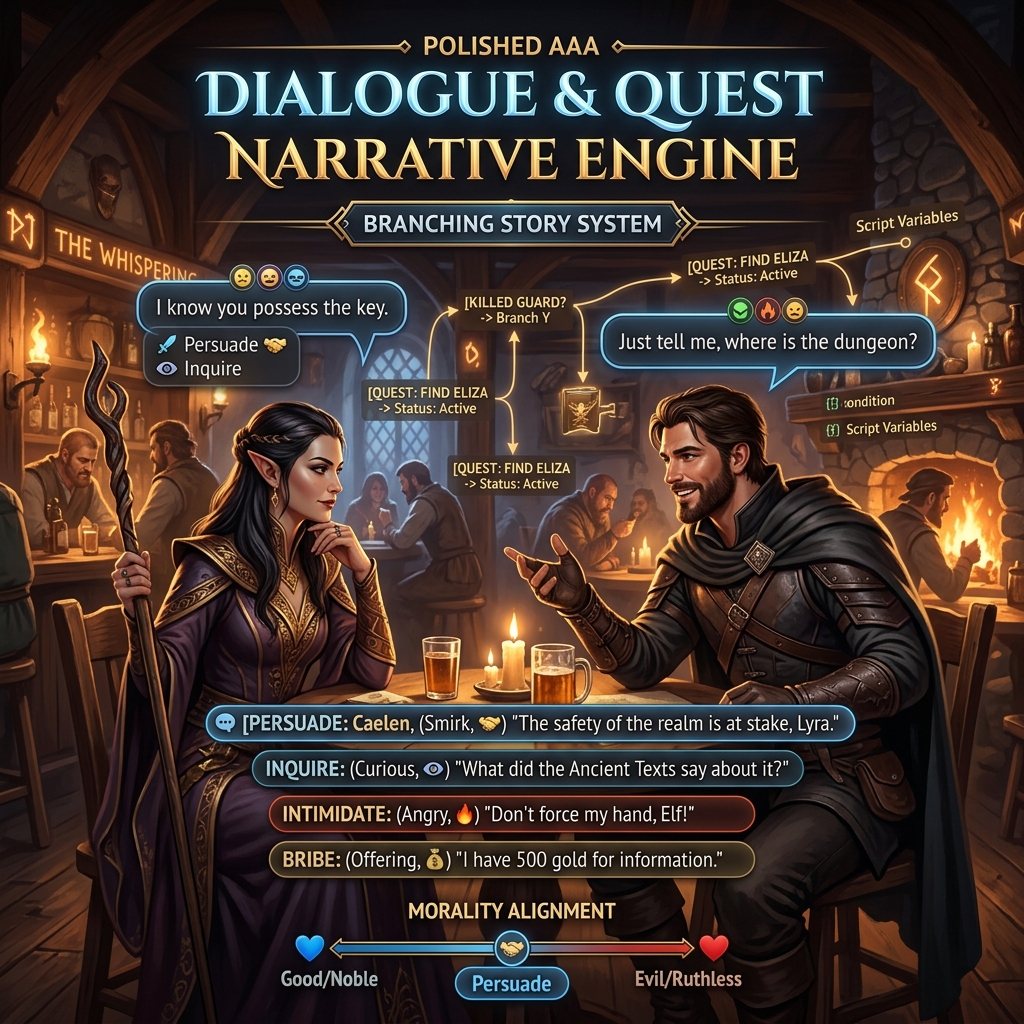 Godot 4 Dark Fantasy RPG Dialogue & Branching Choice System