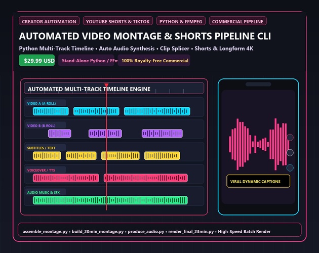 Automated Video Montage & Shorts Production Pipeline CLI