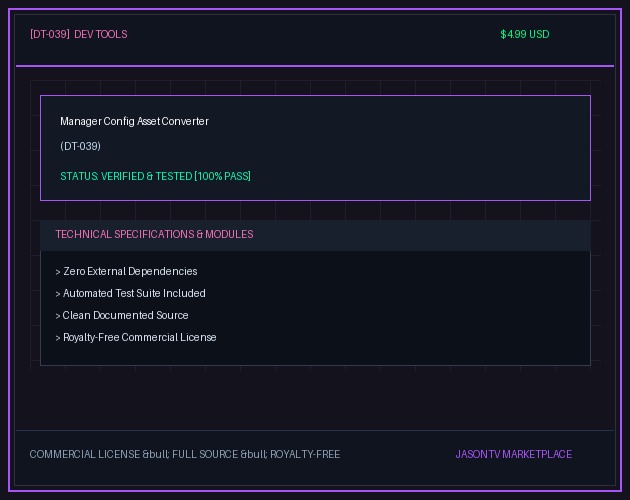 Manager Config Asset Converter (DT-039)