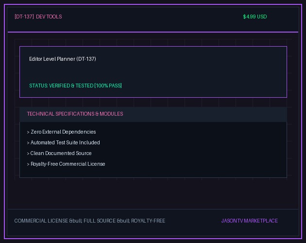 Editor Level Planner (DT-137)
