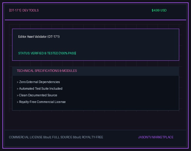 Editor Asset Validator (DT-171)