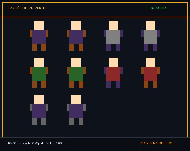 16x16 Fantasy NPCs Sprite Pack (PA-003)