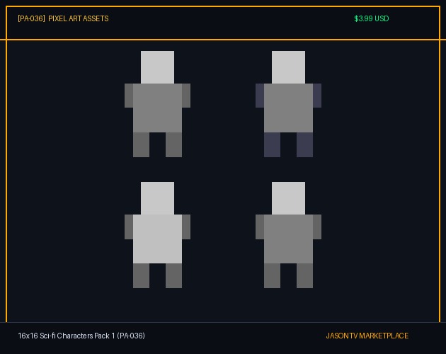 16x16 Sci-fi Characters Pack 1 (PA-036)