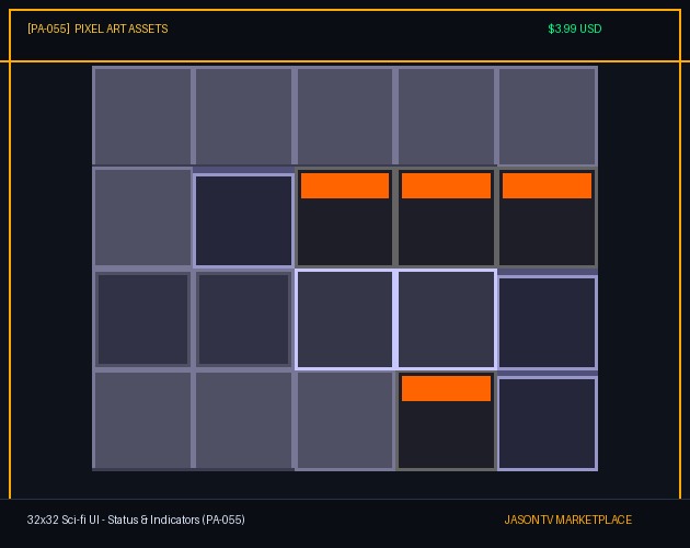 32x32 Sci-fi UI - Status & Indicators (PA-055)