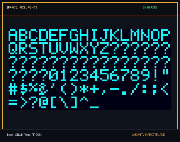 Neon Glitch Font (PF-006)