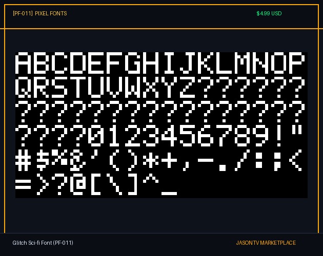 Glitch Sci-fi Font (PF-011)