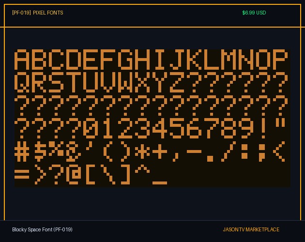 Blocky Space Font (PF-019)
