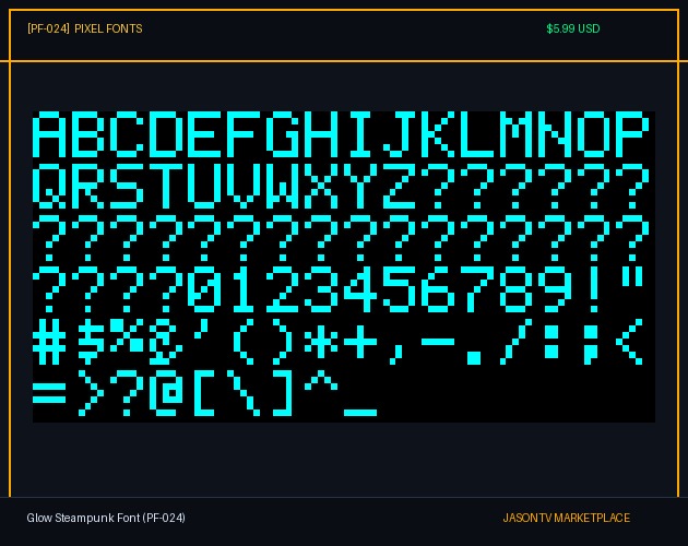 Glow Steampunk Font (PF-024)
