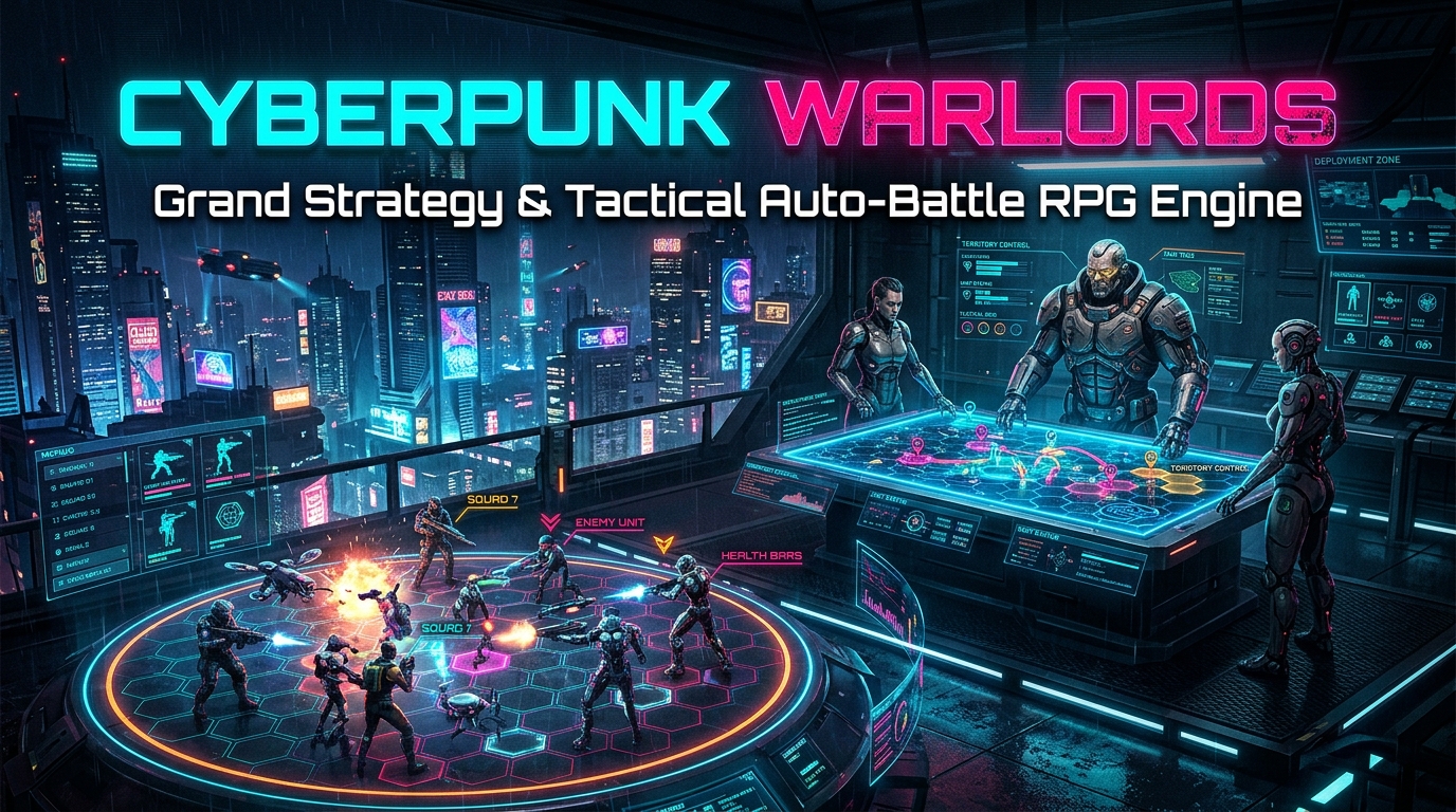 Cyberpunk Warlords: Grand Strategy & Auto-Battle RPG Engine