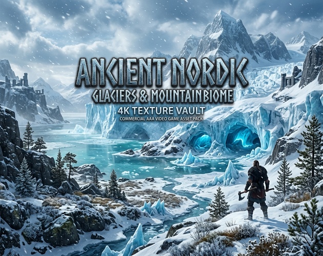 Ancient Nordic Glaciers, Tundra Flora & Mountain Biome 4K Texture Vault