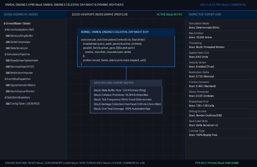 Unreal Engine 5 Celestial Day-Night & Dynamic Weather System Live CLI Execution & Runtime Metrics