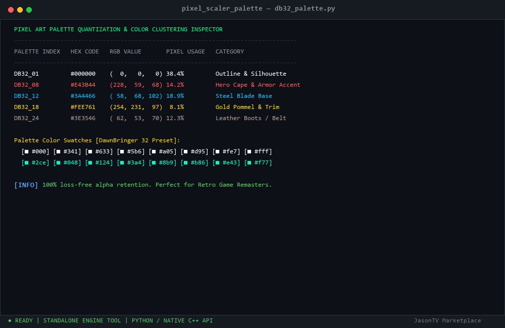 Pixel Art Upscaler & Palette Quantizer Tool CLI Architecture Data Structure & Specifications