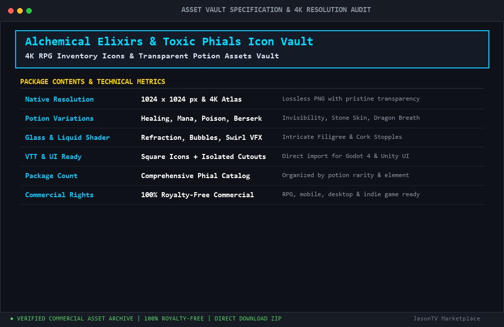Alchemical Elixirs, Toxic Phials & Arcane Ingredients 4K Icon Vault Live CLI Execution & Runtime Metrics