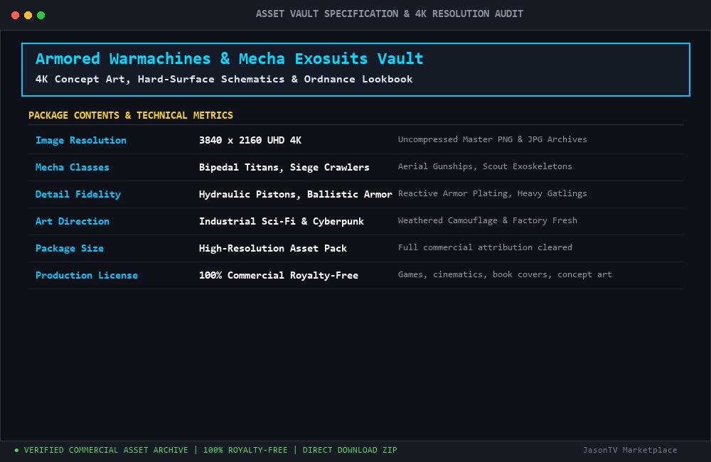 Armored Warmachines, Mecha Exosuits & Heavy Ordnance Concept Art Vault Live CLI Execution & Runtime Metrics