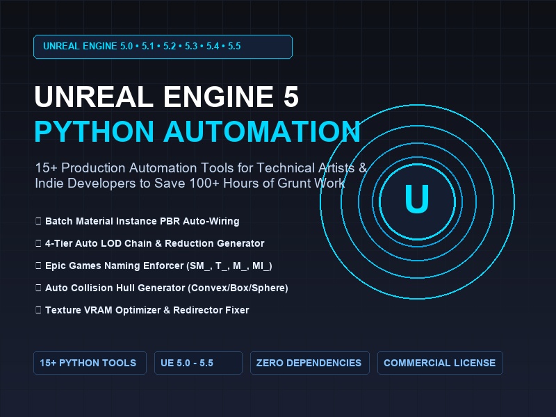 Unreal Engine 5 Python Editor Automation Suite (15+ Pro Tools)