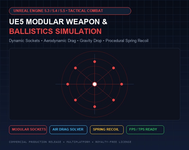 Unreal Engine 5 Modular Weapon Customization & Ballistics