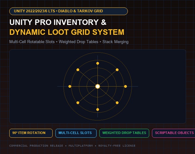 Unity Pro Inventory & Dynamic Loot Grid System